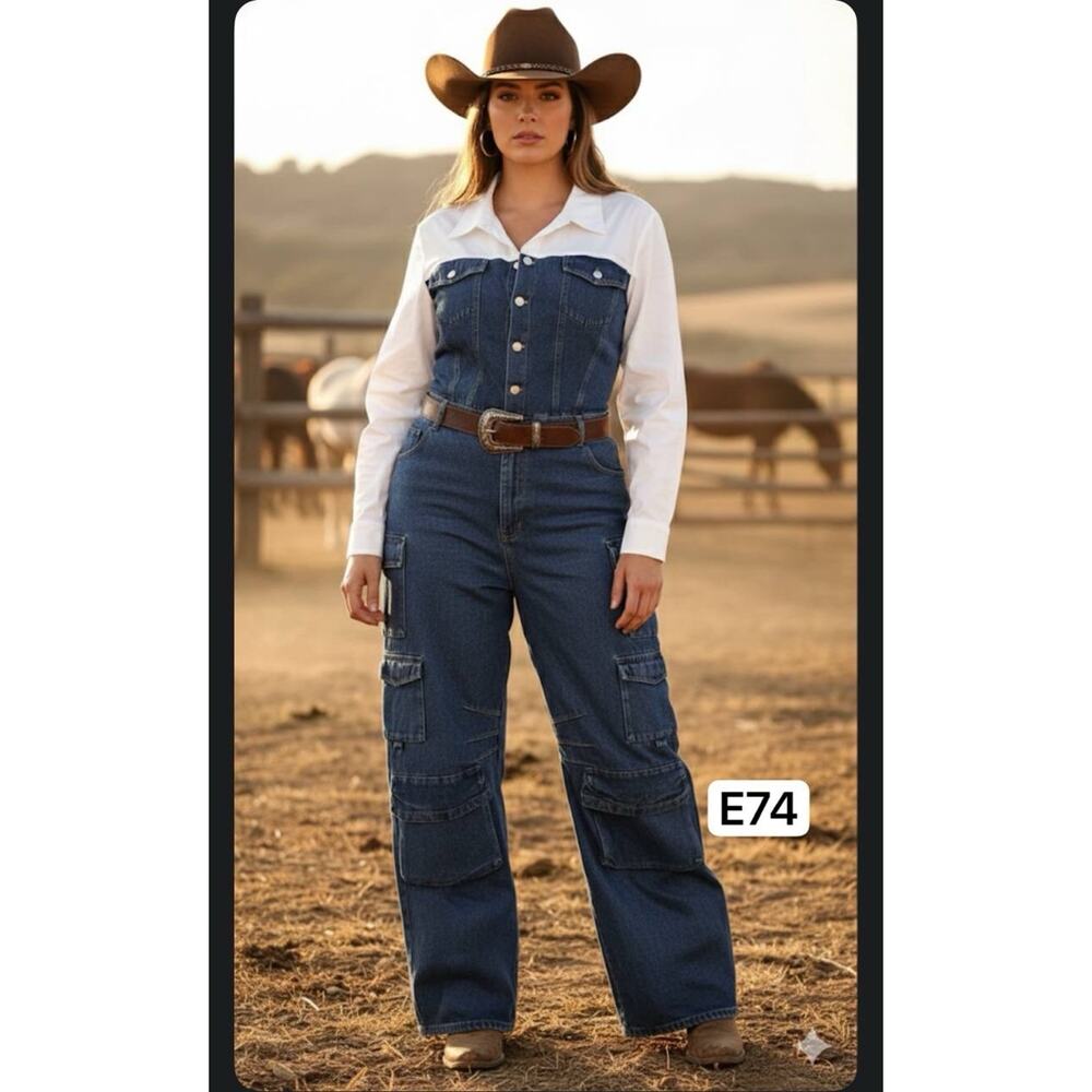 If You Want‎ To Denim Jumpsuit Medium Wash Fashion Nova 2X